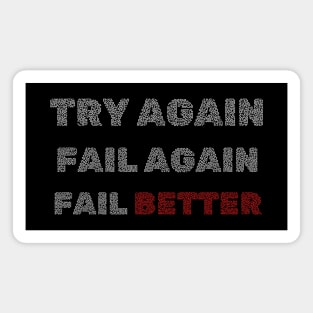 Try Again - Gym Motivational quote - Never give up Magnet